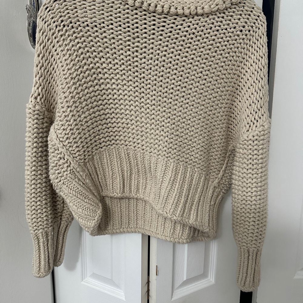 Free People Cream Knit Sweater